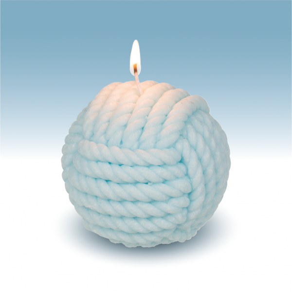 blaue Kordel-Kugelkerze