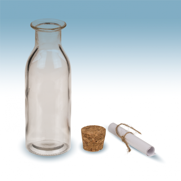 Flaschenpost Glasflasche mit Korkverschluss