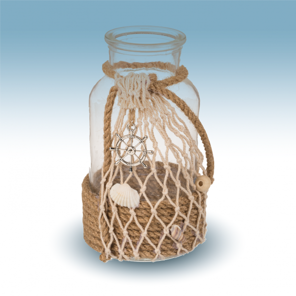 maritime Vase mit Fischernetz
